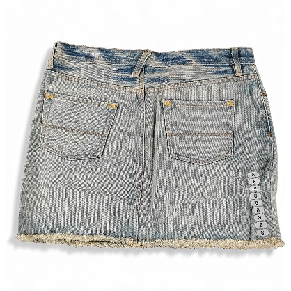 Polo Ralph Lauren Y2K Preppy Gigi Denim Skirt Size 8 Cotton Distressed - Picture 2 of 11